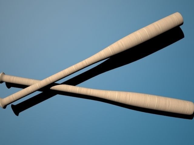 Wood Baseball Bat 3D model_4