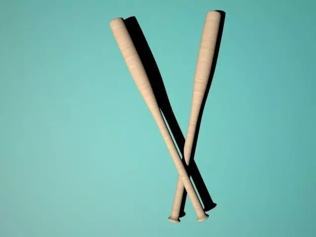 Wood Baseball Bat 3D model_0
