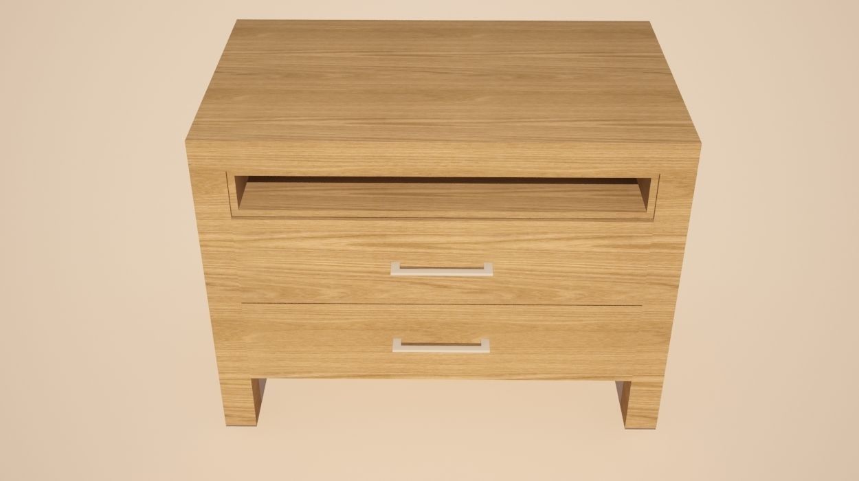 Nightstand - Low Poly bedside table 3D model_4