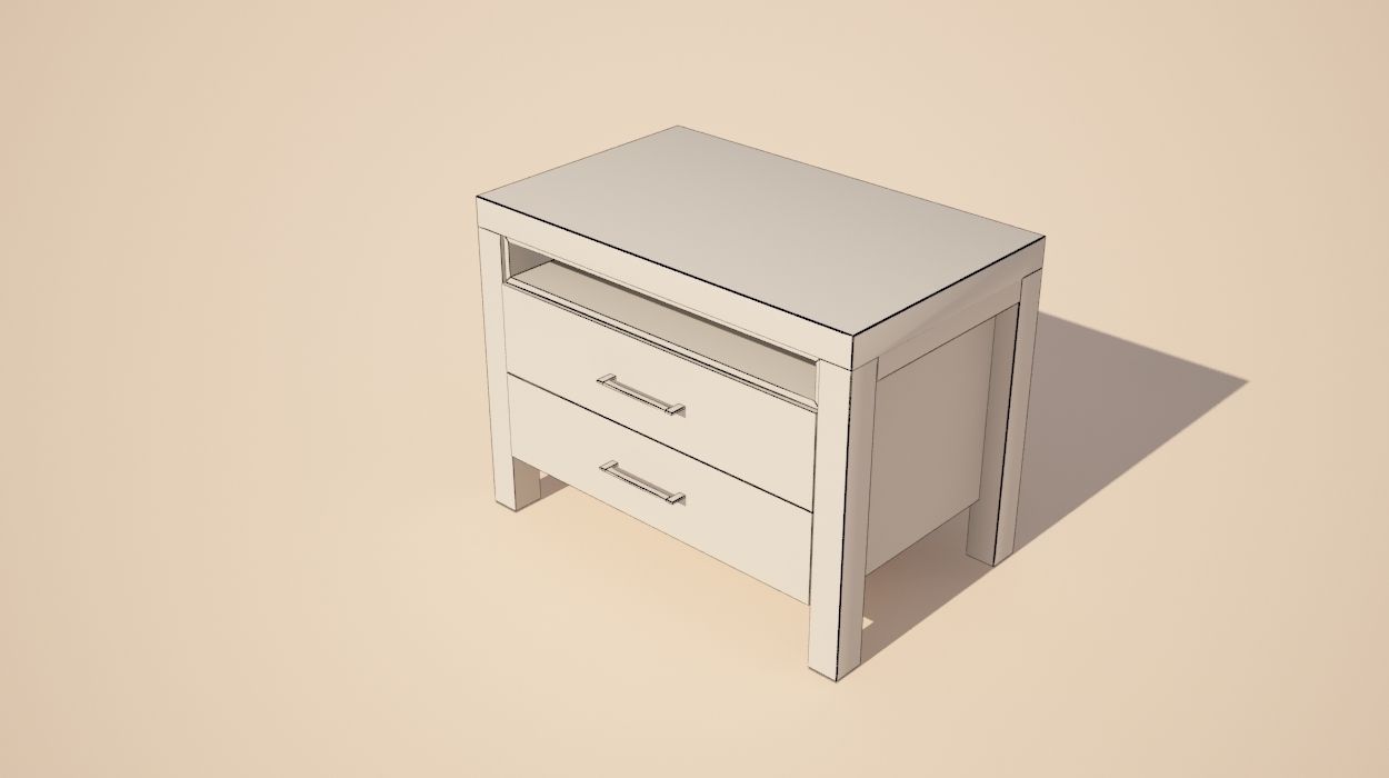 Nightstand - Low Poly bedside table 3D model_1