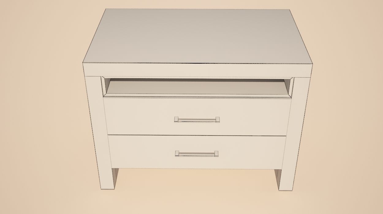 Nightstand - Low Poly bedside table 3D model_2