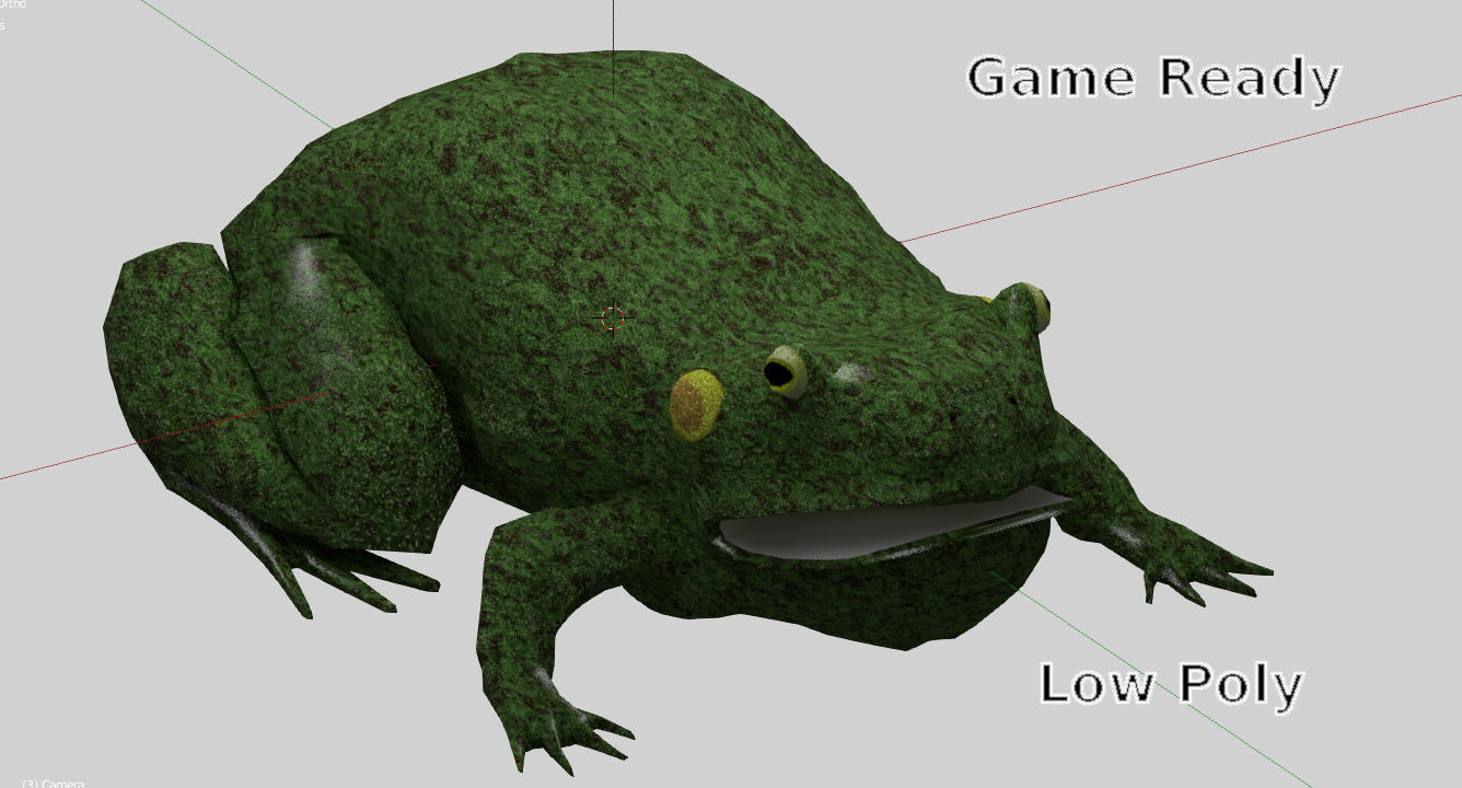 Rough Green frog - Cartoon Style Free low-poly 3D model_9