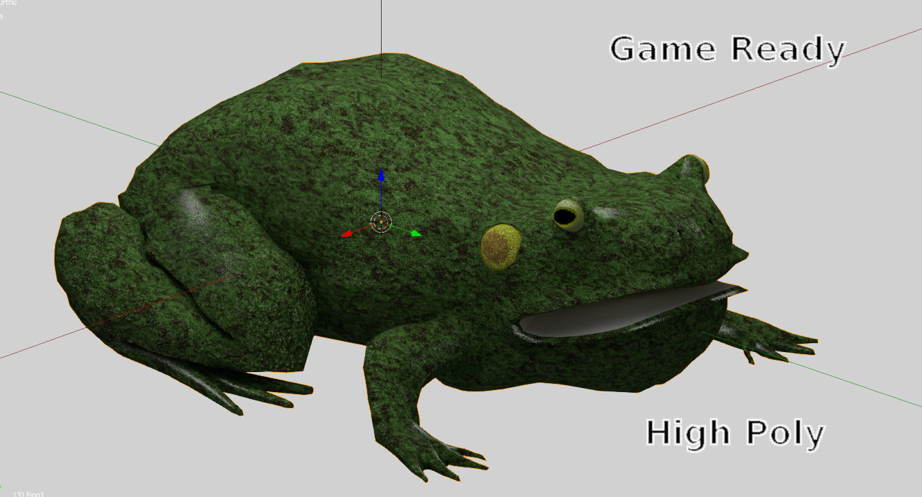 Rough Green frog - Cartoon Style Free low-poly 3D model_7