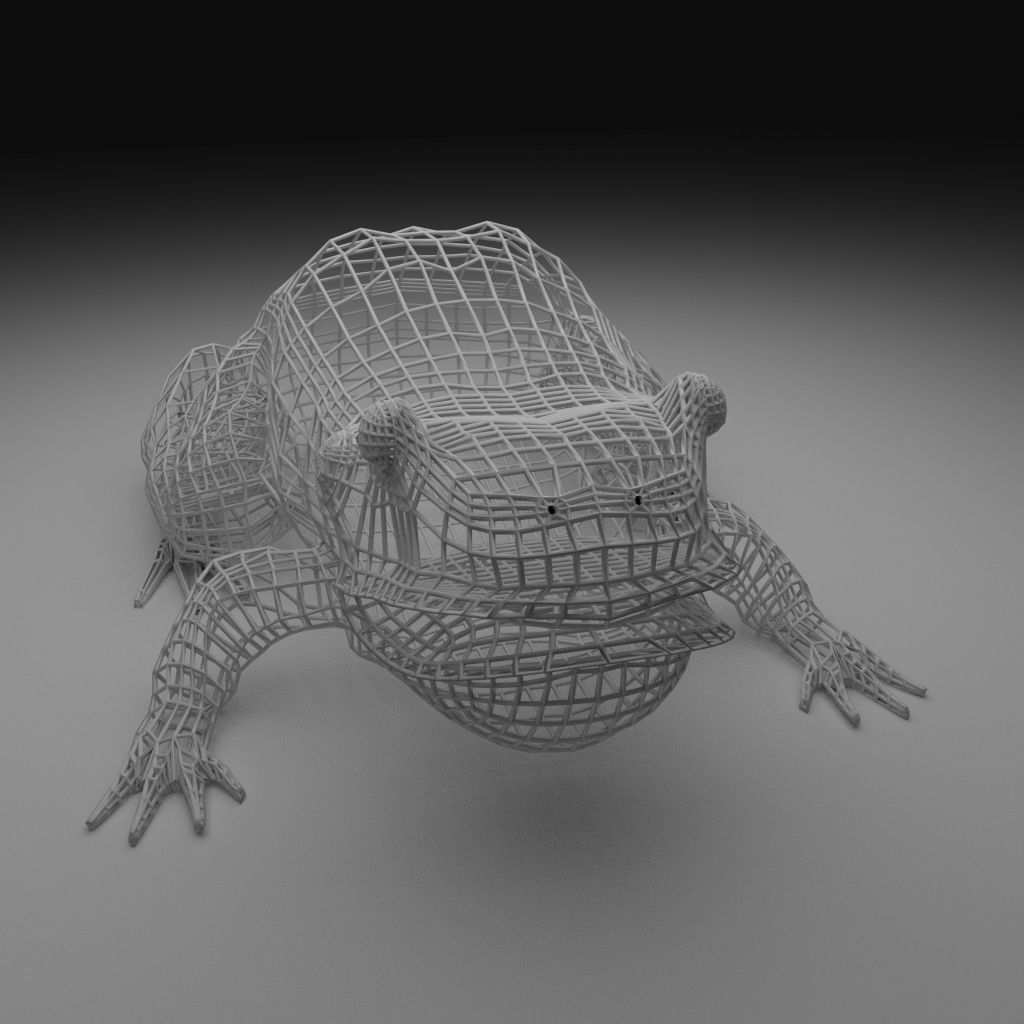 Rough Green frog - Cartoon Style Free low-poly 3D model_10