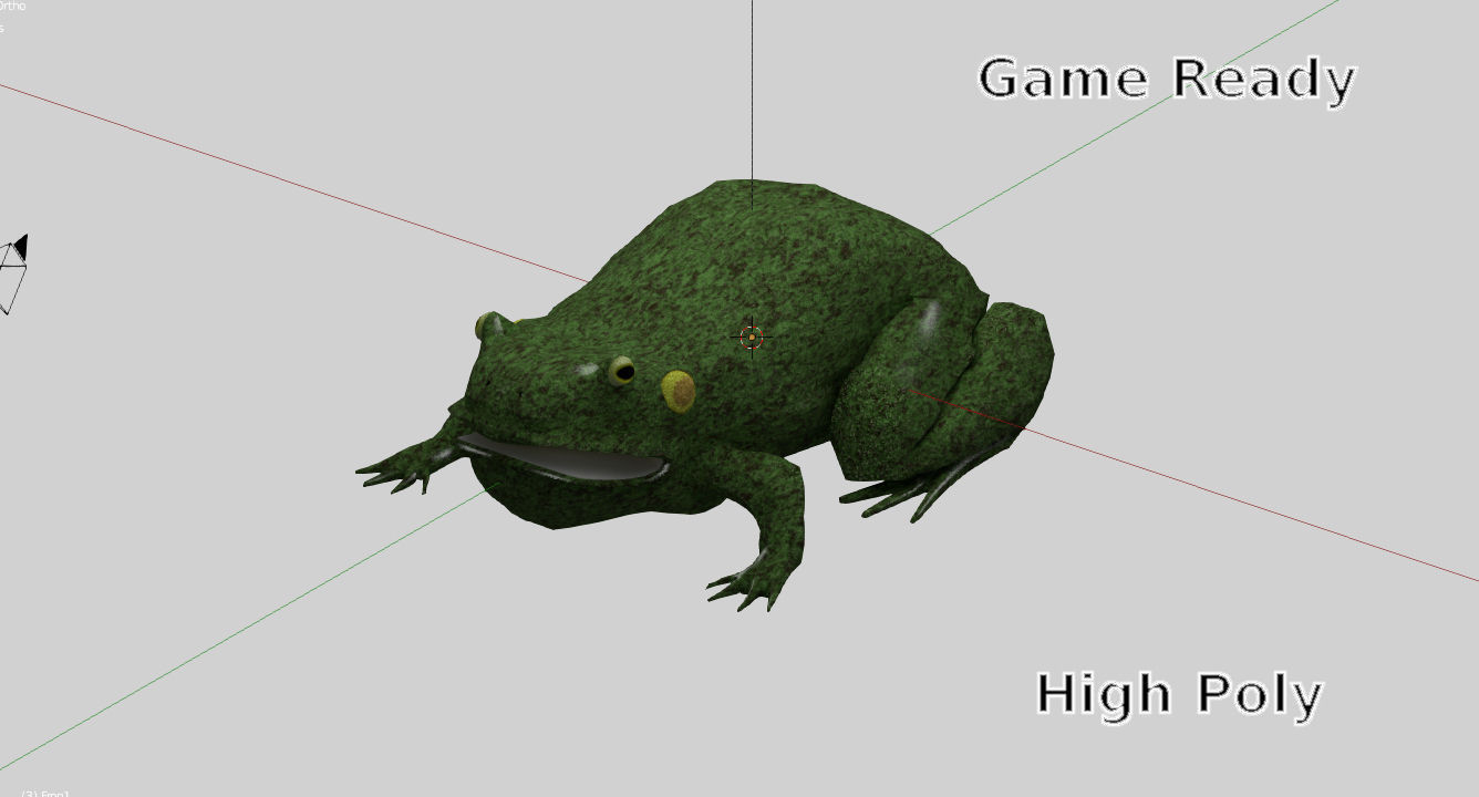 Rough Green frog - Cartoon Style Free low-poly 3D model_6