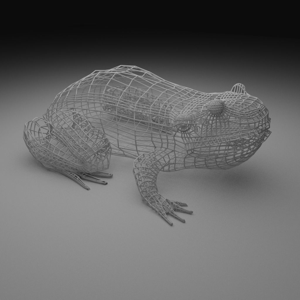 Rough Green frog - Cartoon Style Free low-poly 3D model_11