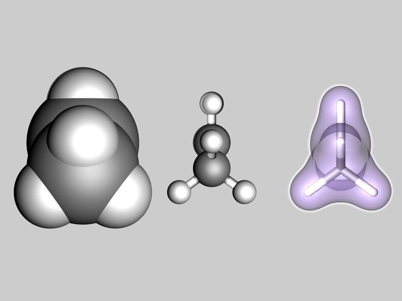 Ethanal molecule Free 3D model_2