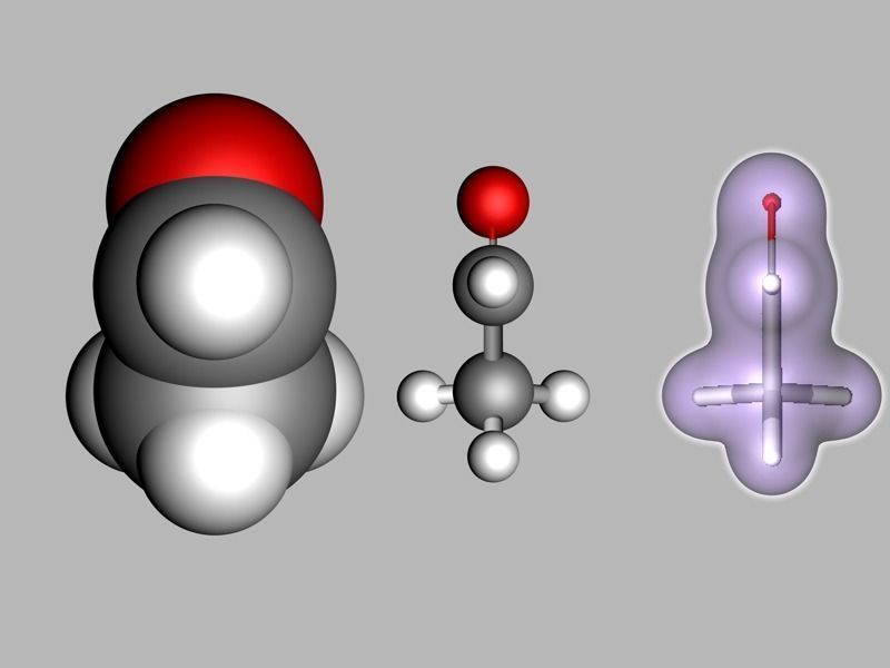 Ethanal molecule Free 3D model_1