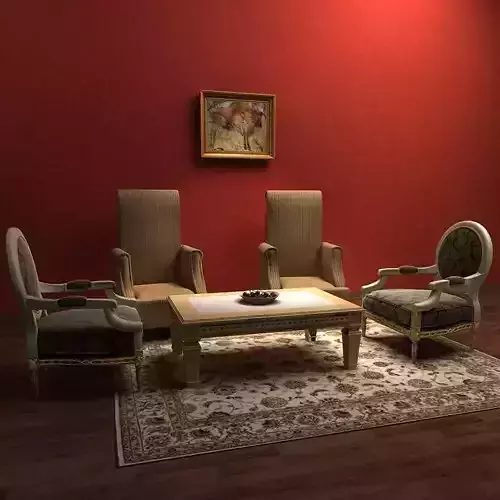 Sofa living room with walls and furniture