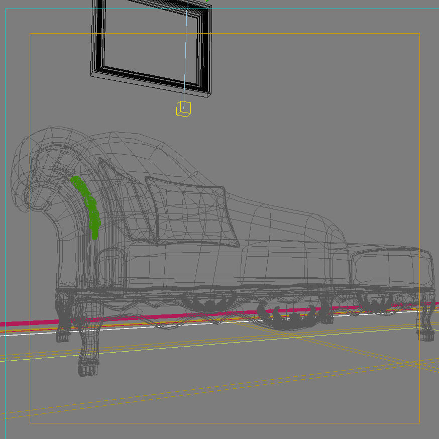 Sofa ornate chaise lounge 3D model_1