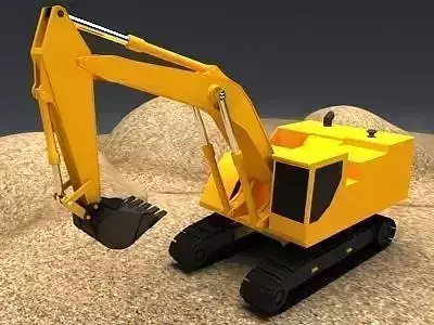 Excavator on sand