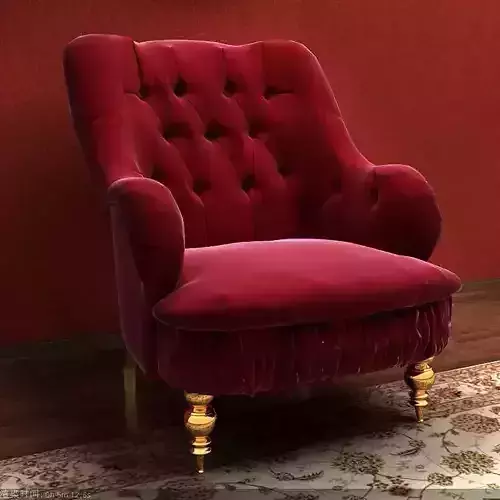 Sofa velvet chair with gold legs
