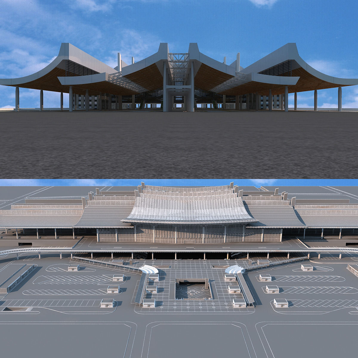 XiaMen railway Station 3D model_7