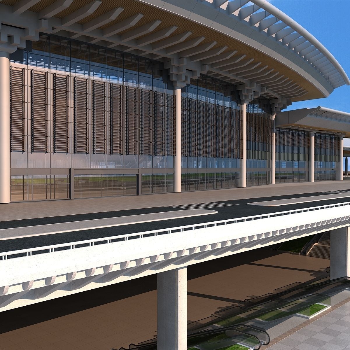 XiaMen railway Station 3D model_9