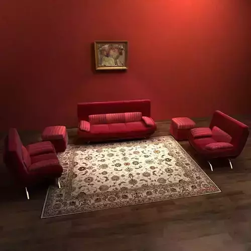 Sofa living room with walls and furniture