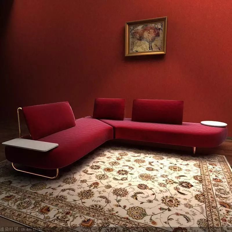 Sofa sectional 3D model_0