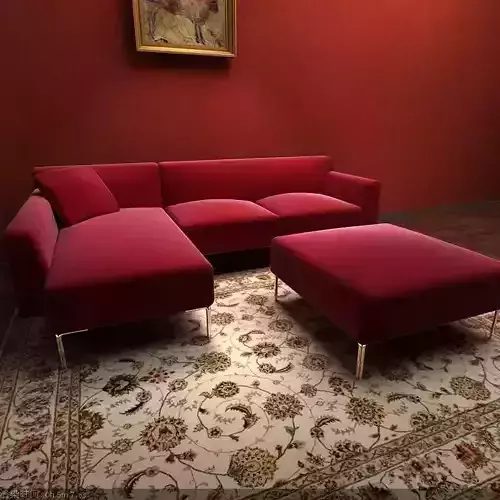 Sofa couch and ottoman