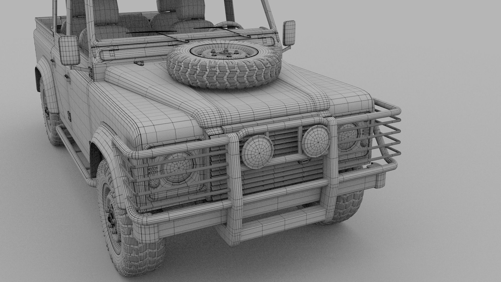 Land Rover Defender 110 Double Cab Pick Up w interior 3D model_17