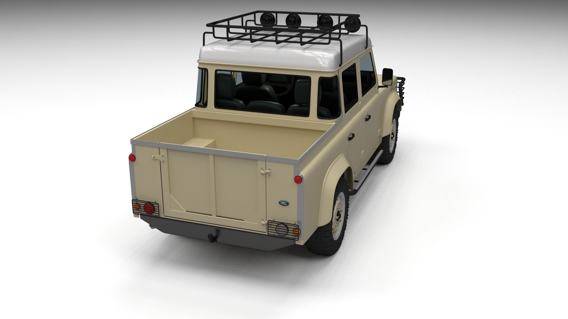 Land Rover Defender 110 Double Cab Pick Up w interior 3D model_11