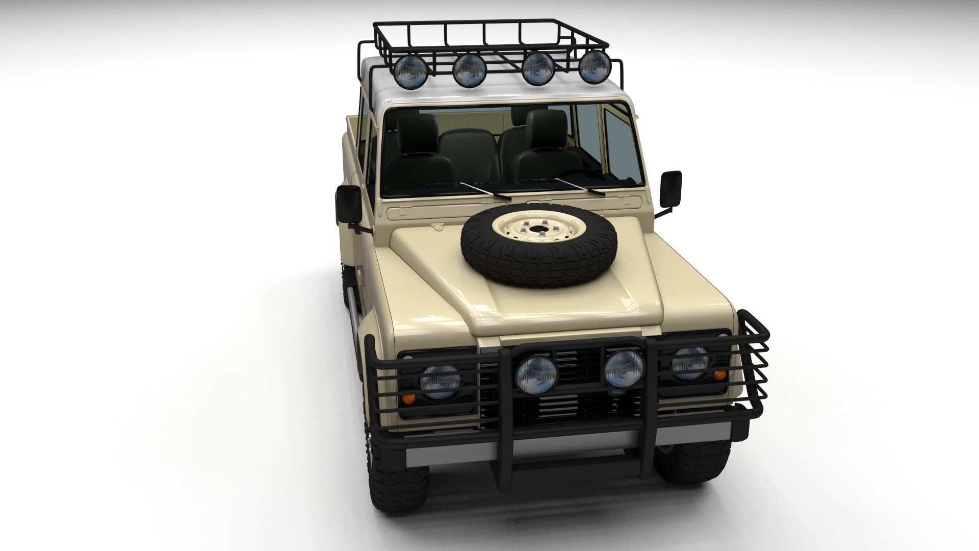 Land Rover Defender 110 Double Cab Pick Up w interior 3D model_16