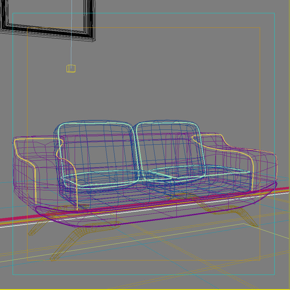 Sofa for living room 3D model_1
