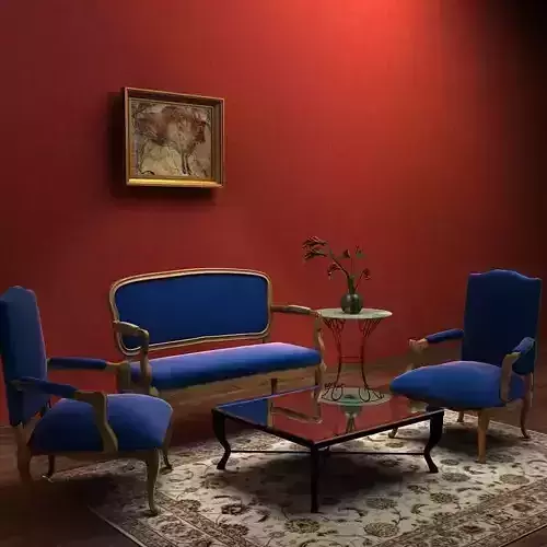 Sofa living room with furniture and walls