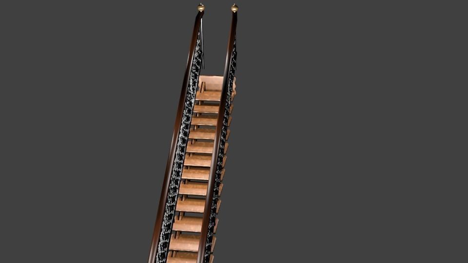 House Stairs Low-poly 3D model_2