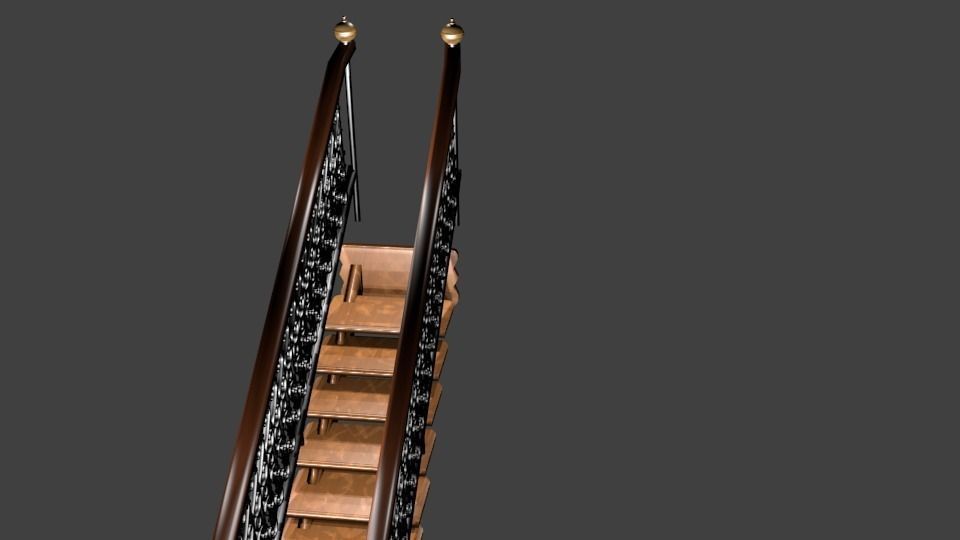 House Stairs Low-poly 3D model_3