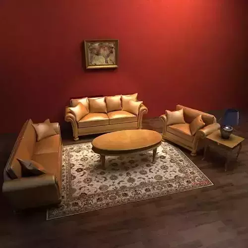Sofa living room with furniture and walls