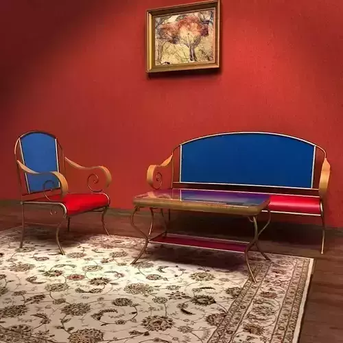 Sofa living room with walls and furniture