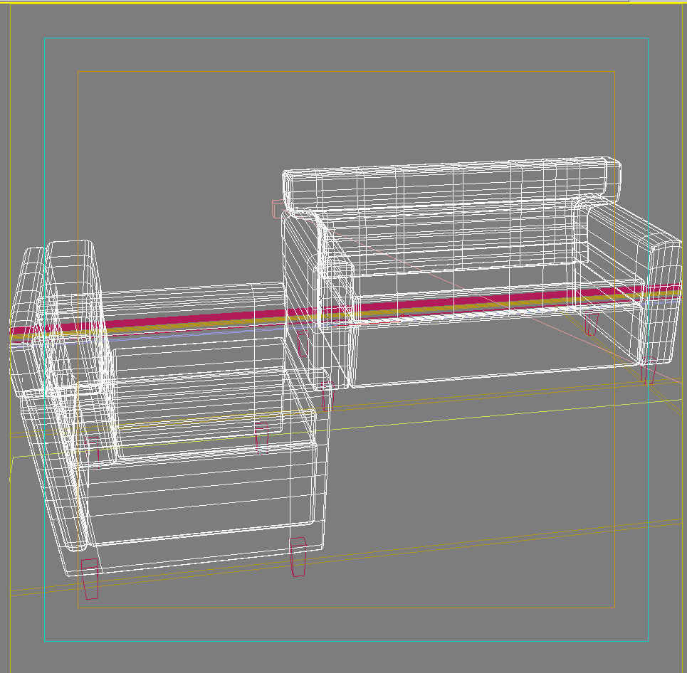 Sofa two leather sofas and rug 3D model_1