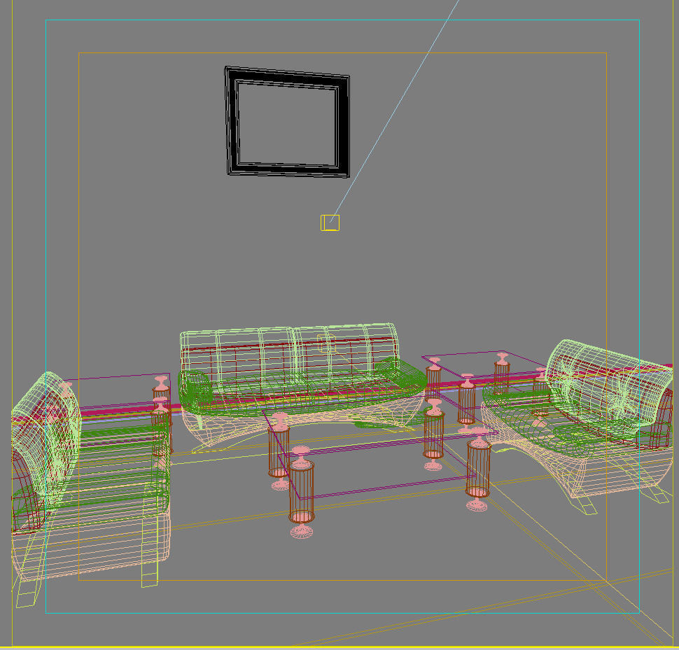 Sofa living room with walls and furniture 3D model_1