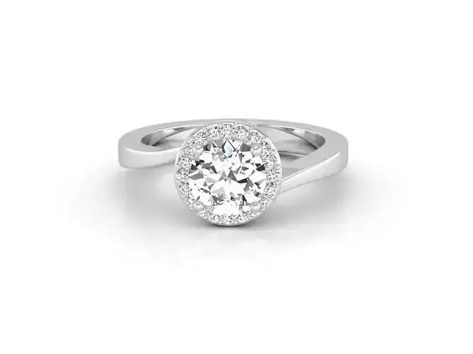 R-003 oval diamond halo engagement ring MS03