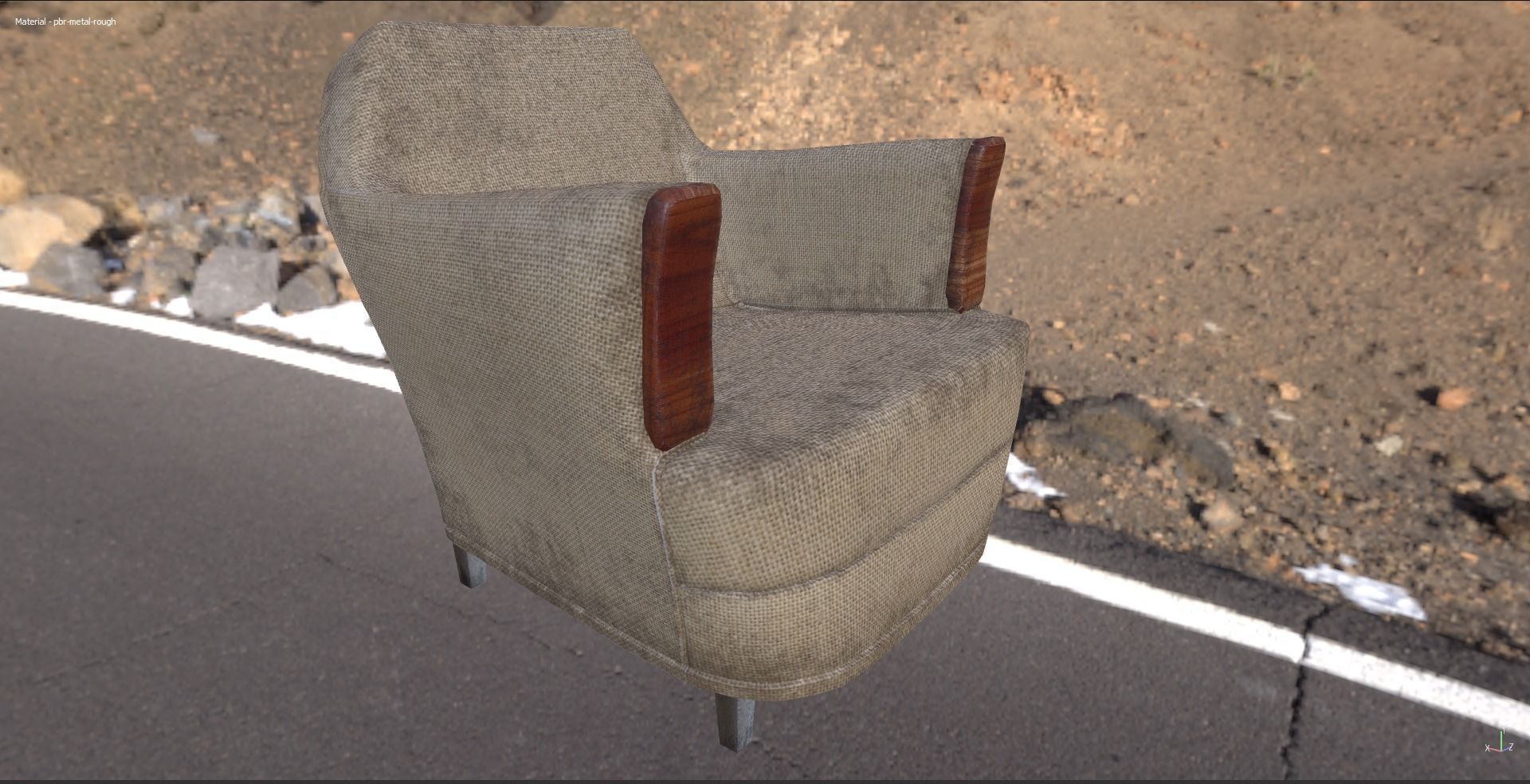 Armchair Model for Games GTA Based Remake Low-poly 3D model_1