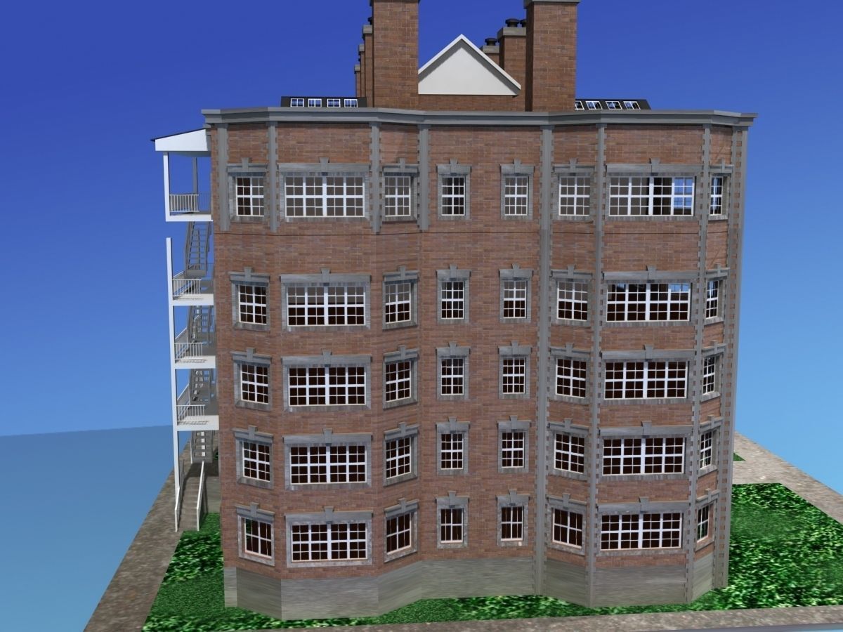 Apartment Building 3D model_3
