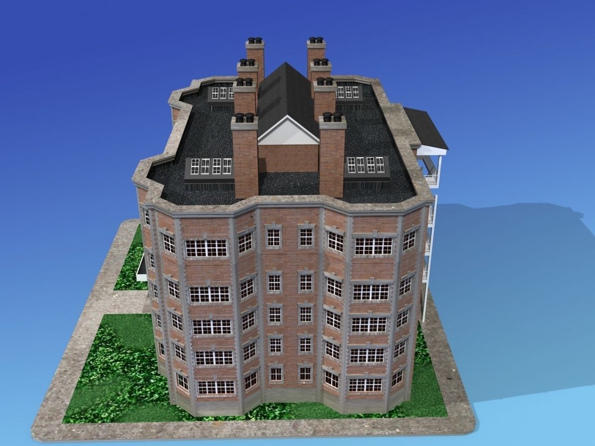 Apartment Building 3D model_8