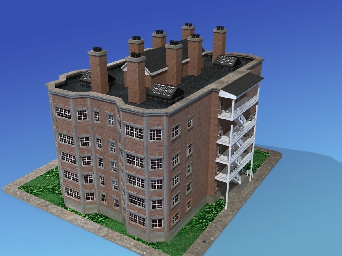Apartment Building 3D model_7