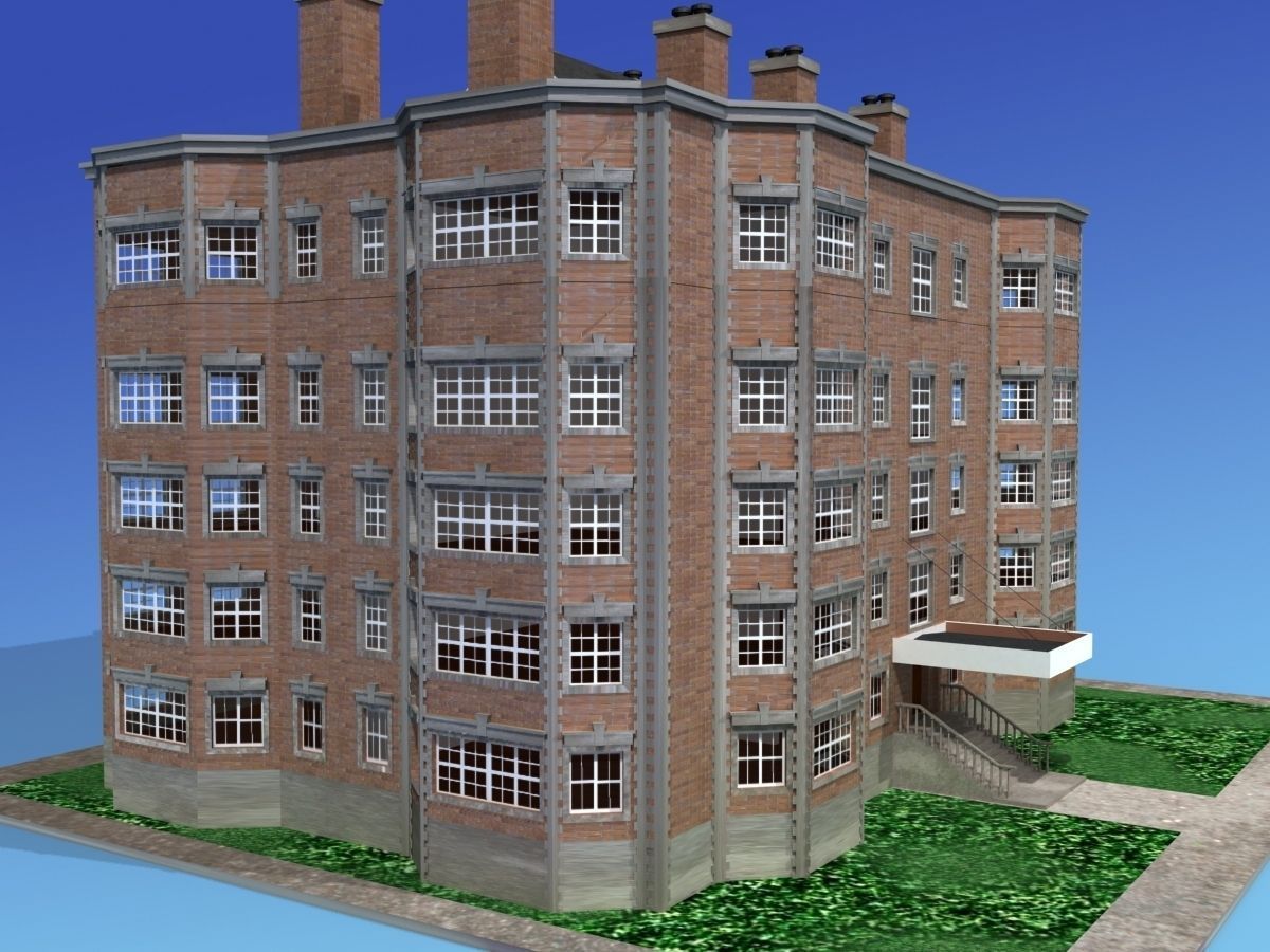 Apartment Building 3D model_2