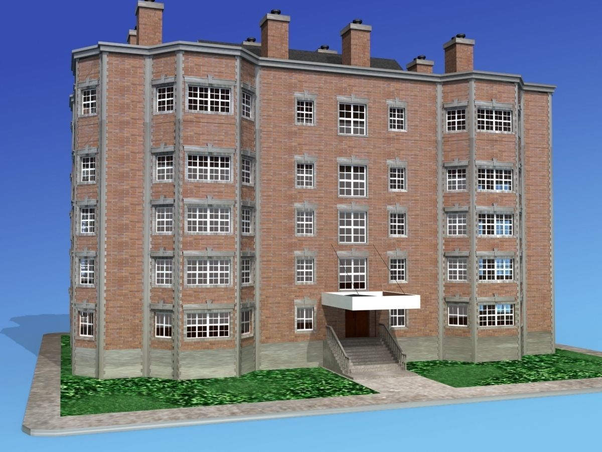 Apartment Building 3D model_1
