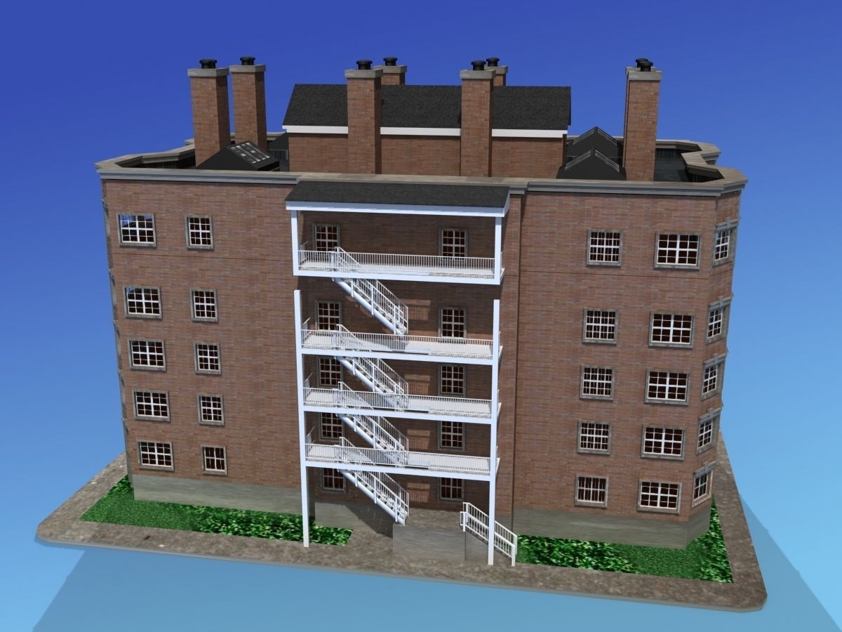 Apartment Building 3D model_5