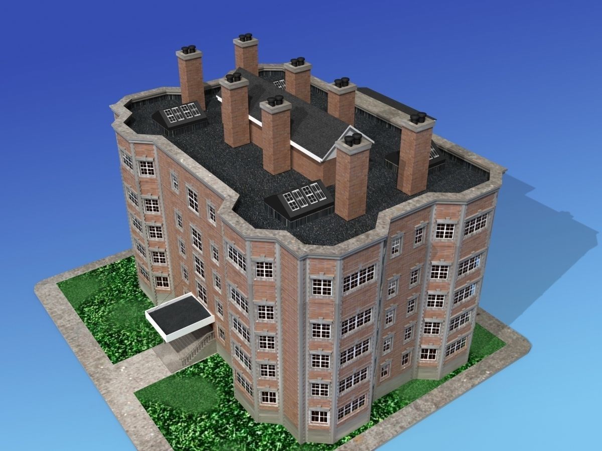 Apartment Building 3D model_9