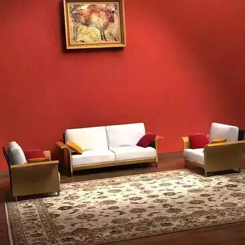 Sofa living room with walls and furniture