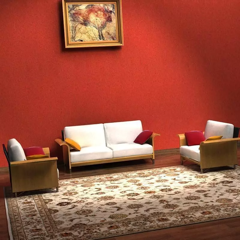 Sofa living room with walls and furniture 3D model_0