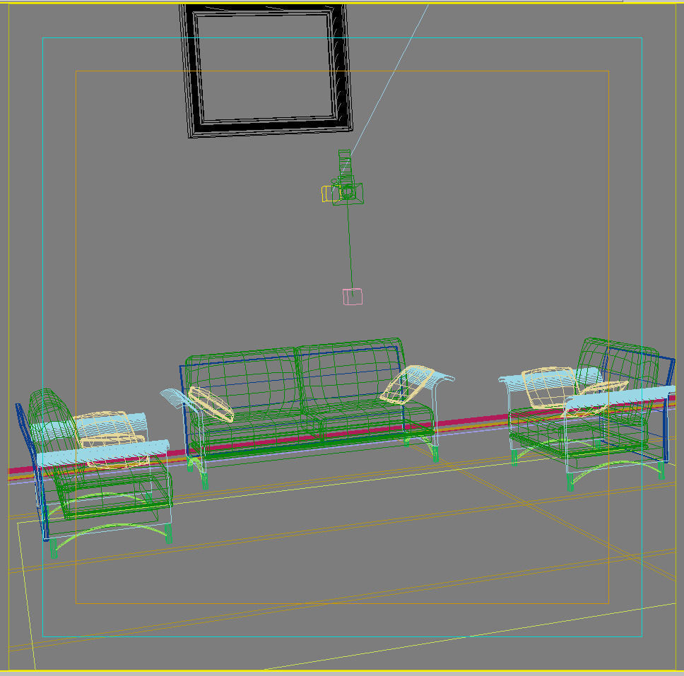 Sofa living room with walls and furniture 3D model_1