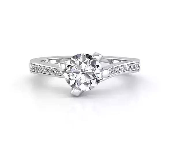 R diamond engagement ring gold