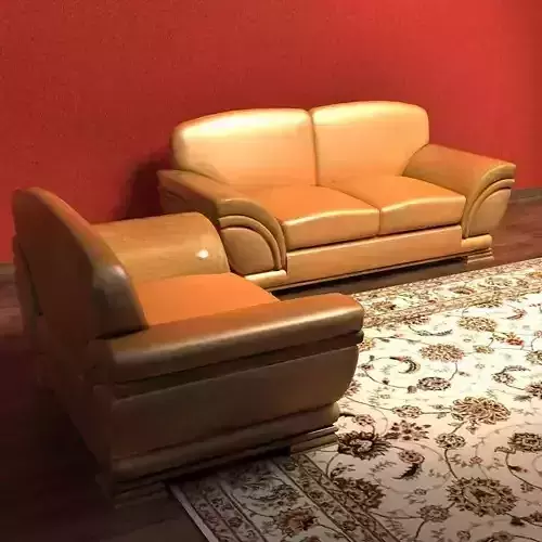 Sofa living room with two sofas and rug