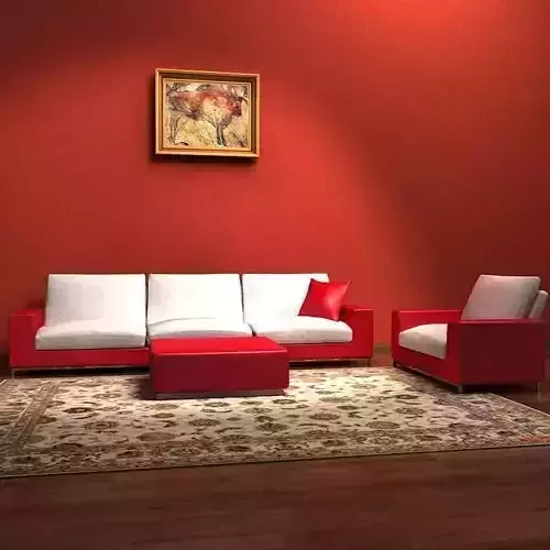 Sofa living room with walls and furniture