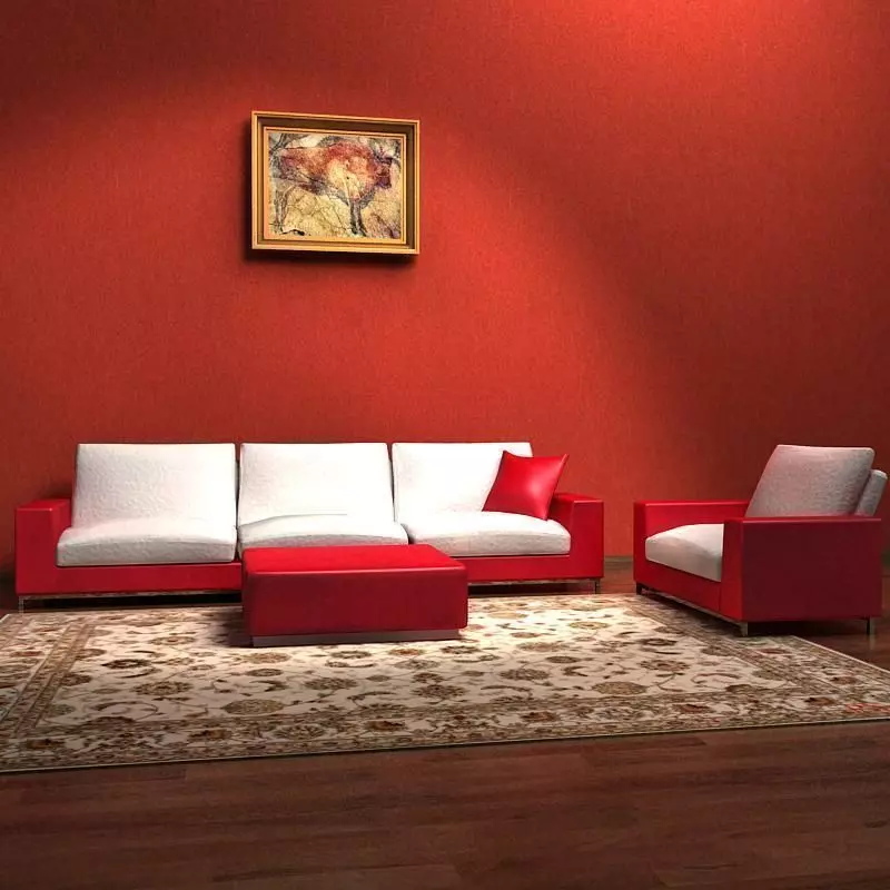 Sofa living room with walls and furniture 3D model_0