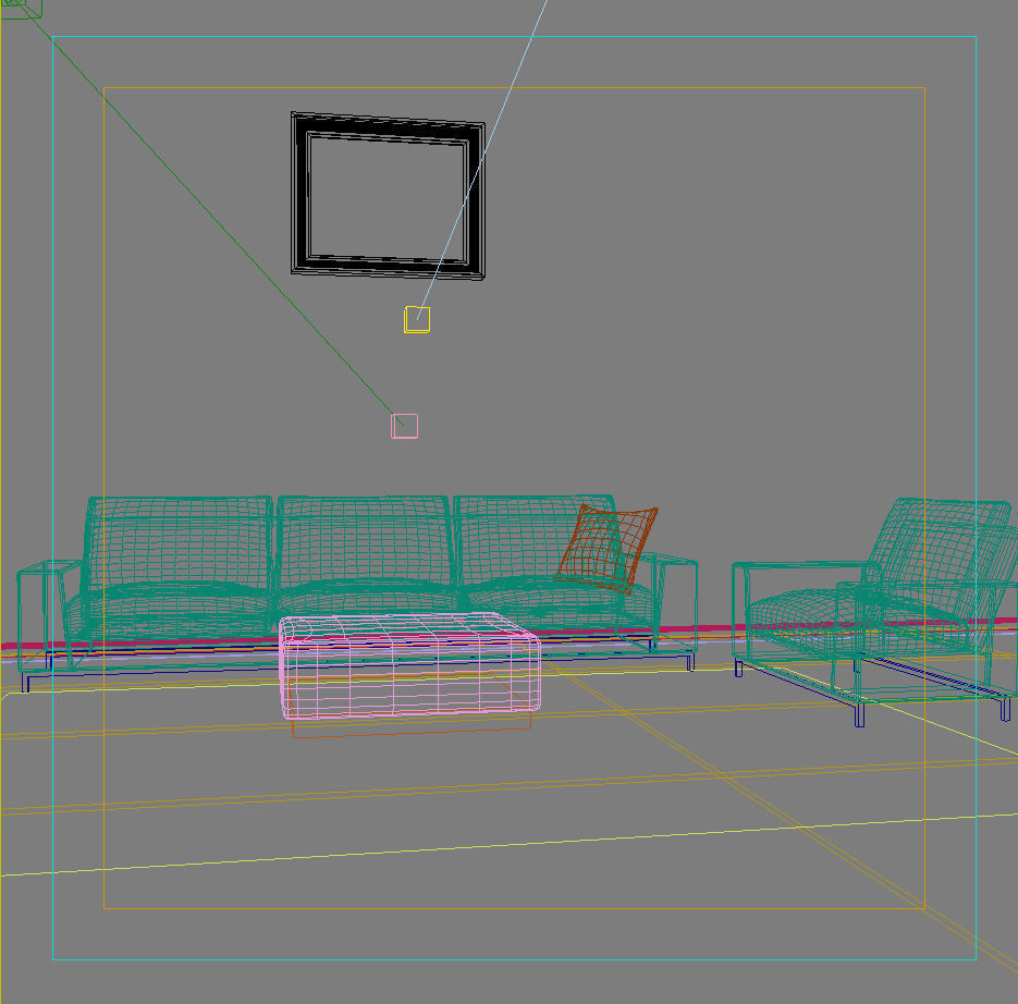 Sofa living room with walls and furniture 3D model_1