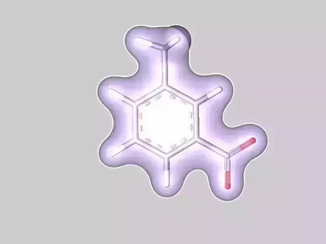 3-nitrotoluene molecule 3D model